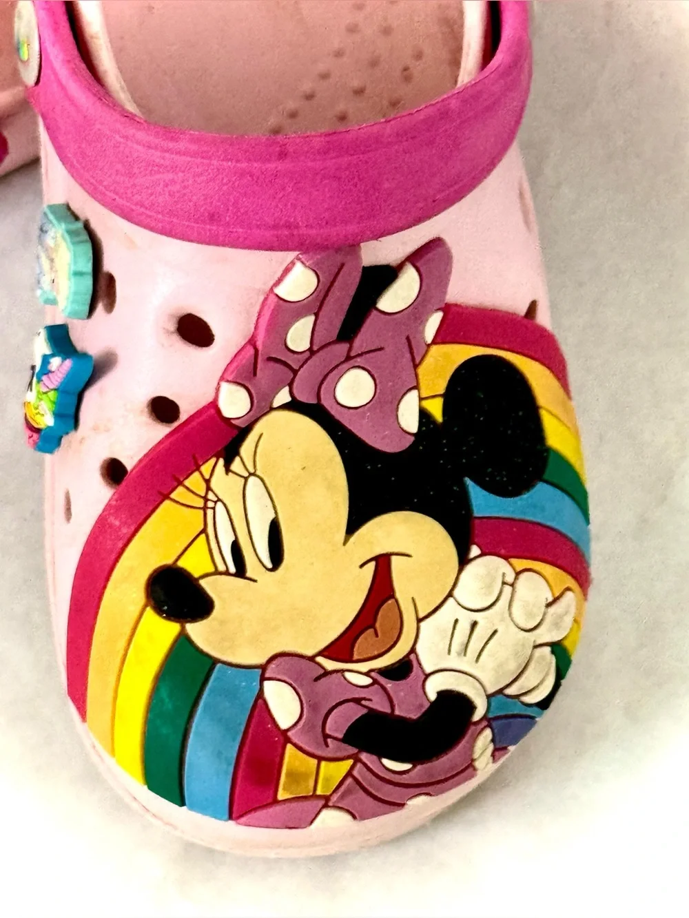 Minnie Mouse Rainbow Crocs With Croc Decorative Charms